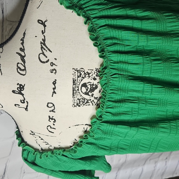 Shein Green Off Shoulder Mini Dress Size Large (8-10) - Picture 3 of 7